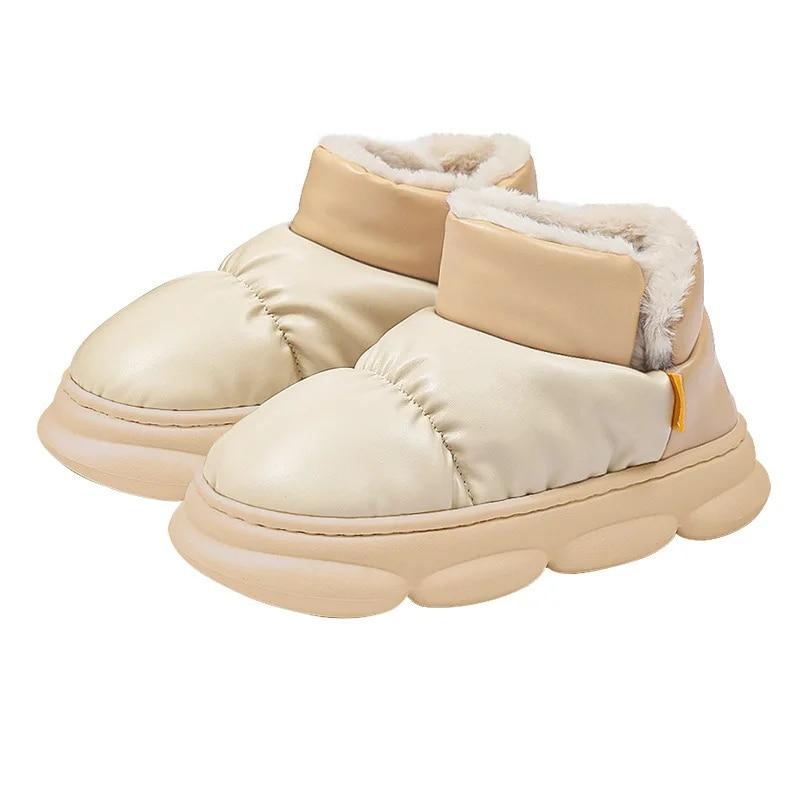 Módní Comwarm Kožešinové Sněhule Pro Ženy Módní Silná Platforma Zimní Boty Plyšová Bavlněná Obuv Vnitřní Venkovní Vodotěsné Teplé Domácí Boty