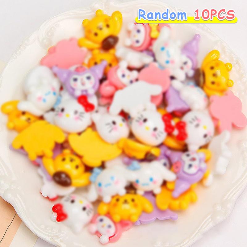 10Pcs Colorful Flower Flatback Resin Cabochons Flower Cabochon Beads For Diy Crafts Jewelry Making Decoration Accessories