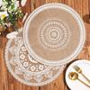 Boho Mandala Round Placemats Heat-Resistant Linen-Cotton Table Mats Washable Non-Slip Dining Decor