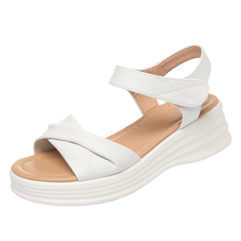 Flat-Soled Mother Shoes Sandals For Women 2025 Thick Sole New Shoes For Women's Sponge Cake Soft Sole Summer Women's Shoes