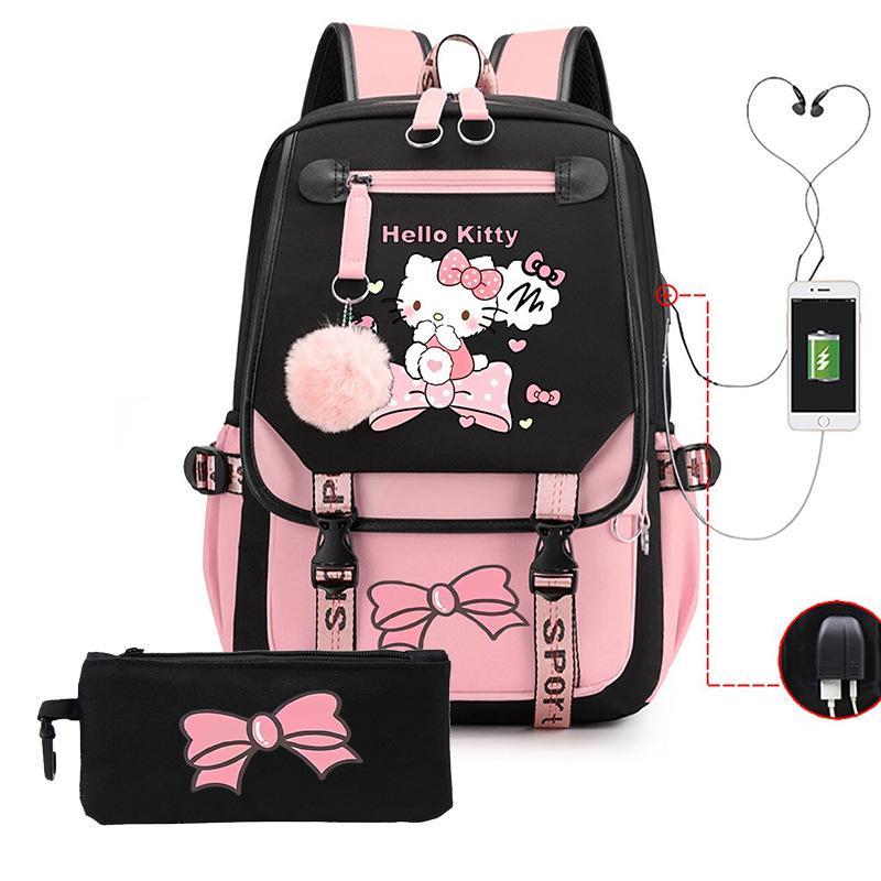 Cute Cartoon Printed Backpack Female Japanese Sweet Small Fresh Primary And Secondary School Student Schoolbag