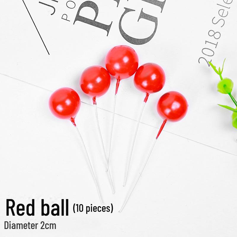 Sada zlatých kuličkových dekorací na dort - 10 kusů: Pěnová koule Narozeninová pekařská zapichovátka a doplňky na dezertní stůl