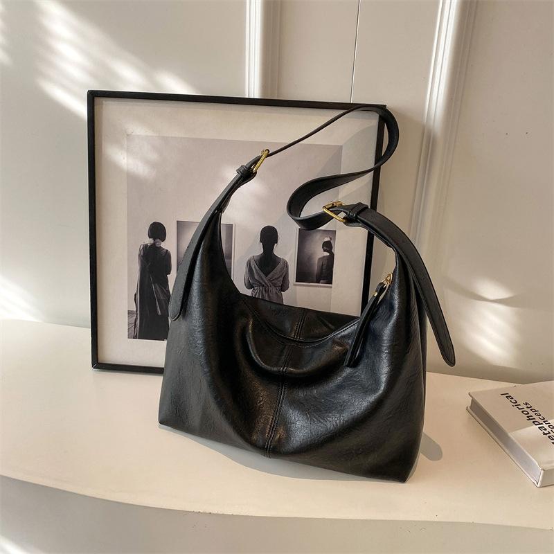 Luxusní velkokapacitní taška, módní crossbody taška, ležérní všestranná taška přes jedno rameno, jednoduchá taška do kbelíku