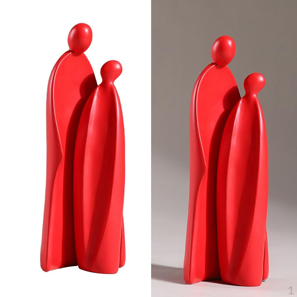 Абстрактная Семейная Тема Смола Коллекционная Скульптура Фигурка Статуэтка для Дома Гостиных Офиса Red_A