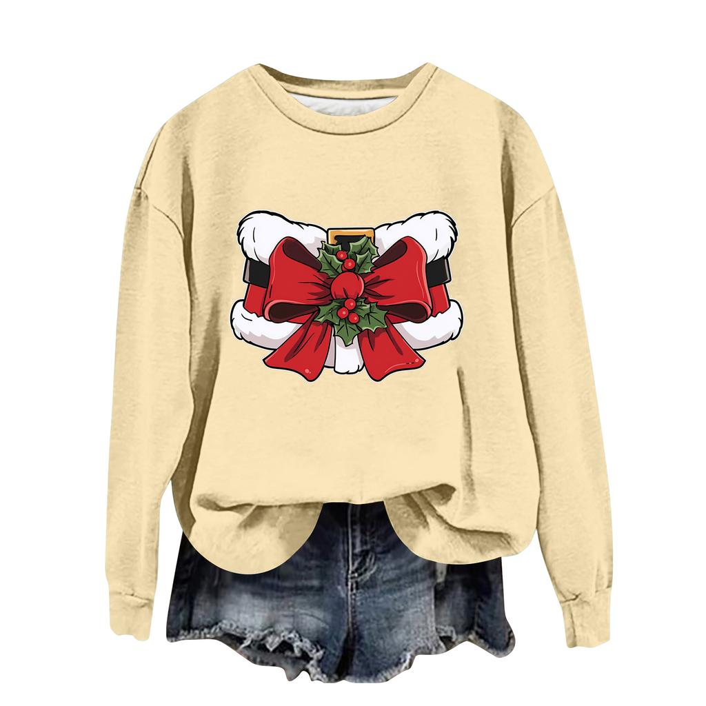 Women's Fashion Casual Long Sleeve Loose Christmas Printed Sweatshirt