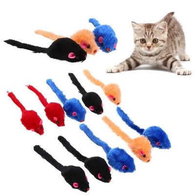 10 pièces Mini Jouets Colorés pour Chats Peluche Fausse Souris Jouets pour Chats Animal Drôle Jouer Fournitures pour Chats