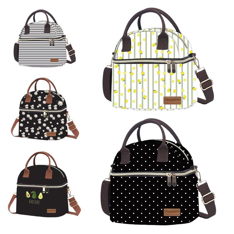 New Adult Portable Handheld Double-layer Insulated Lunch Bag for Work and School Lunch Bag