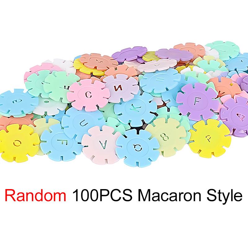 Snowflake Block Set 60/100/200PCS Classic Colored Style Macaron Style Available Snowflake Convenient Storage Parent Kid Game ZYF