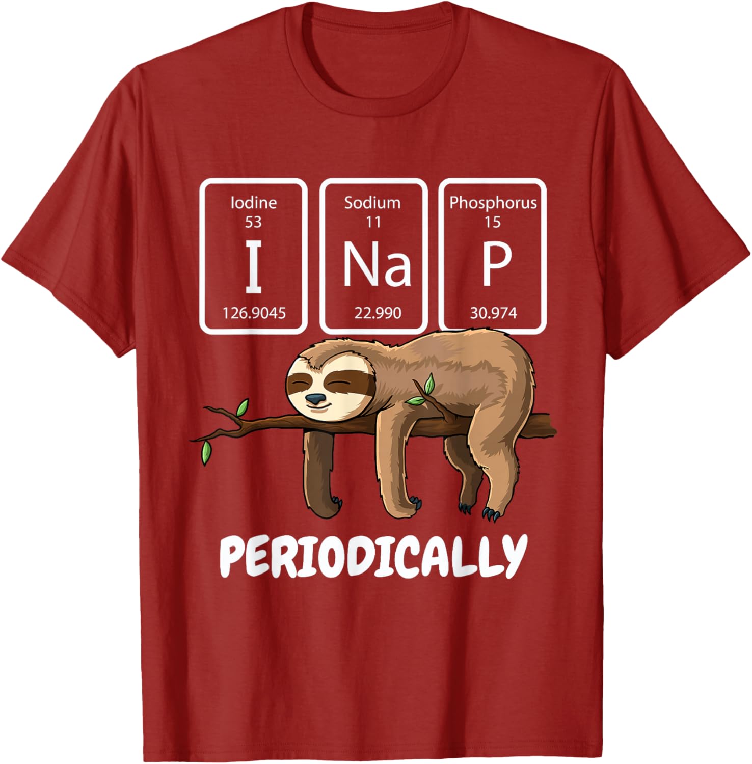 Я На Периодически Ленивец Наука Периодическая Таблица Графическая Футболка Повседневная Мужская Футболка S