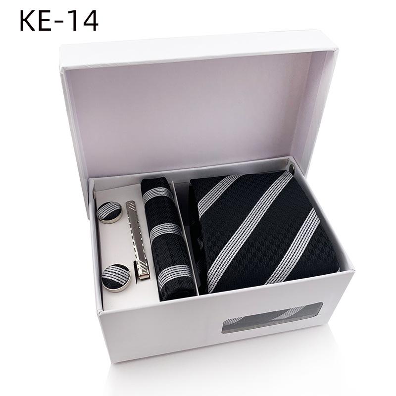 Men'S Tie Gift Box 6-Piece Set Tie Pocket Towel Scarf Cuff