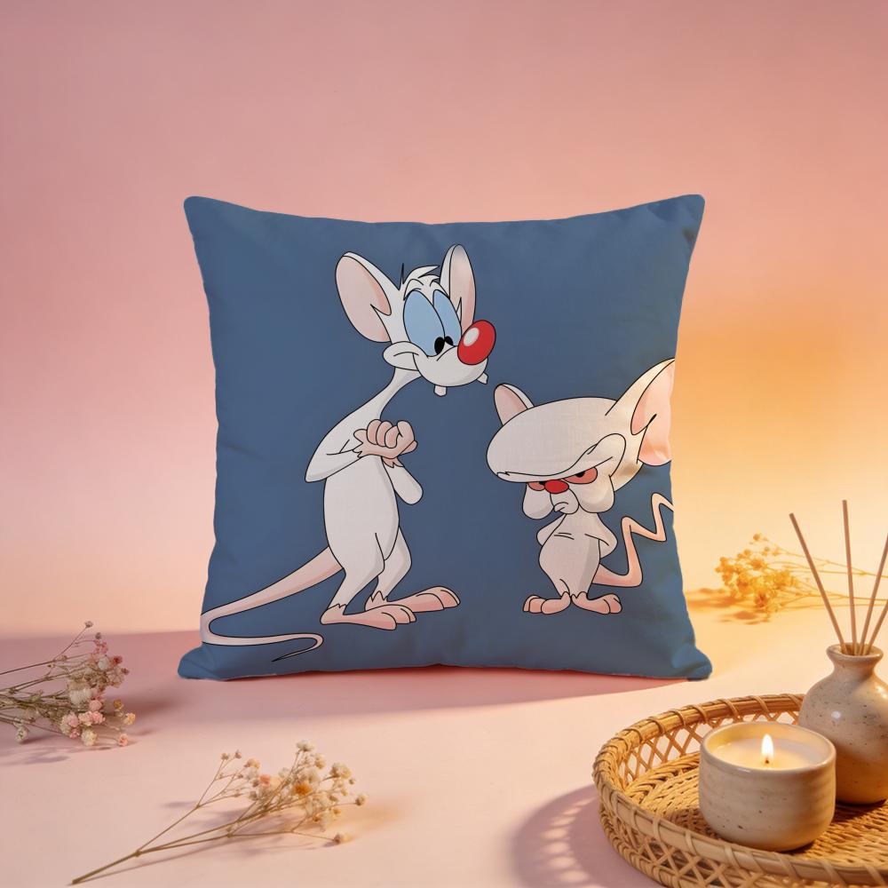 Stylish PPinky and the Brainful Cushion Cover Comfortable Durable Pillow Cover MultiScene for Home Office Car Sofa