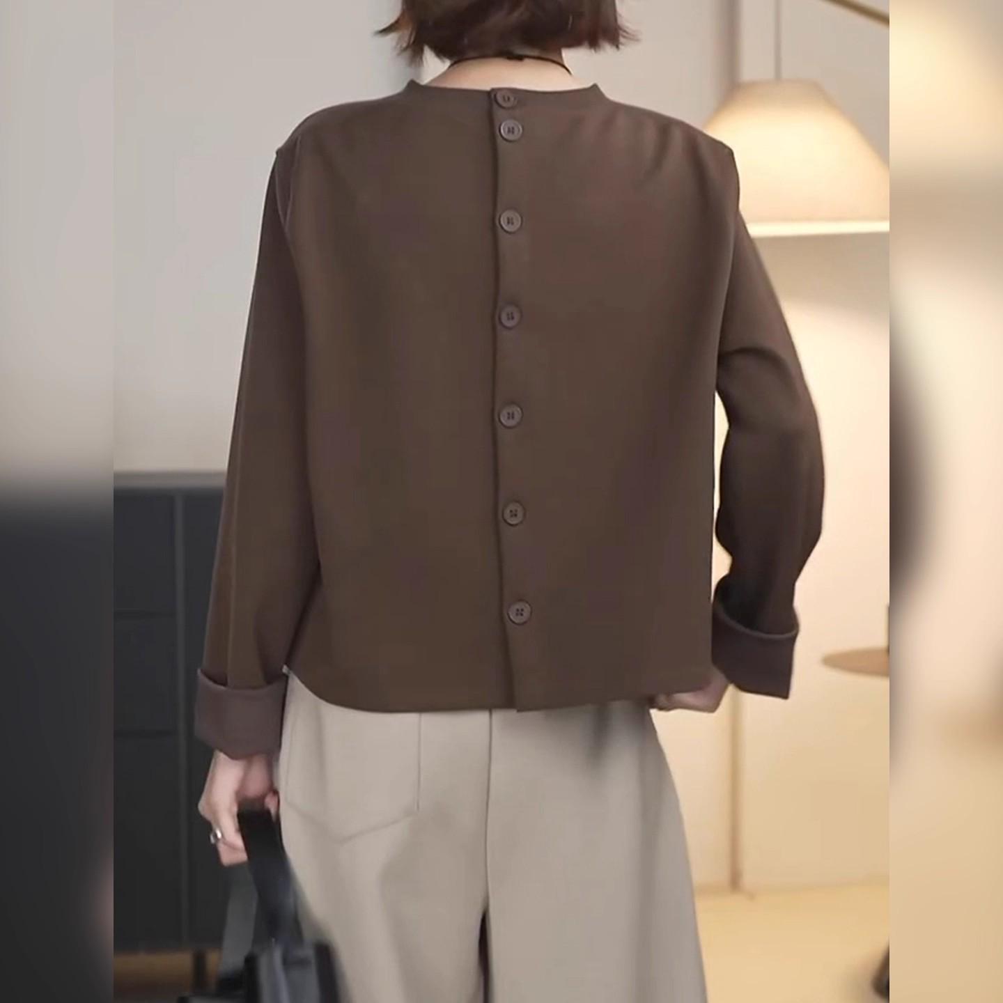 

Женская утягивающая толстовка с длинным рукавом и открытой спиной - Весна/Осень Large