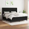 Bed with Mattress - Exclusive House - 160x200 Cm - Adjustable Headboard - Black Fabric - 2 Places