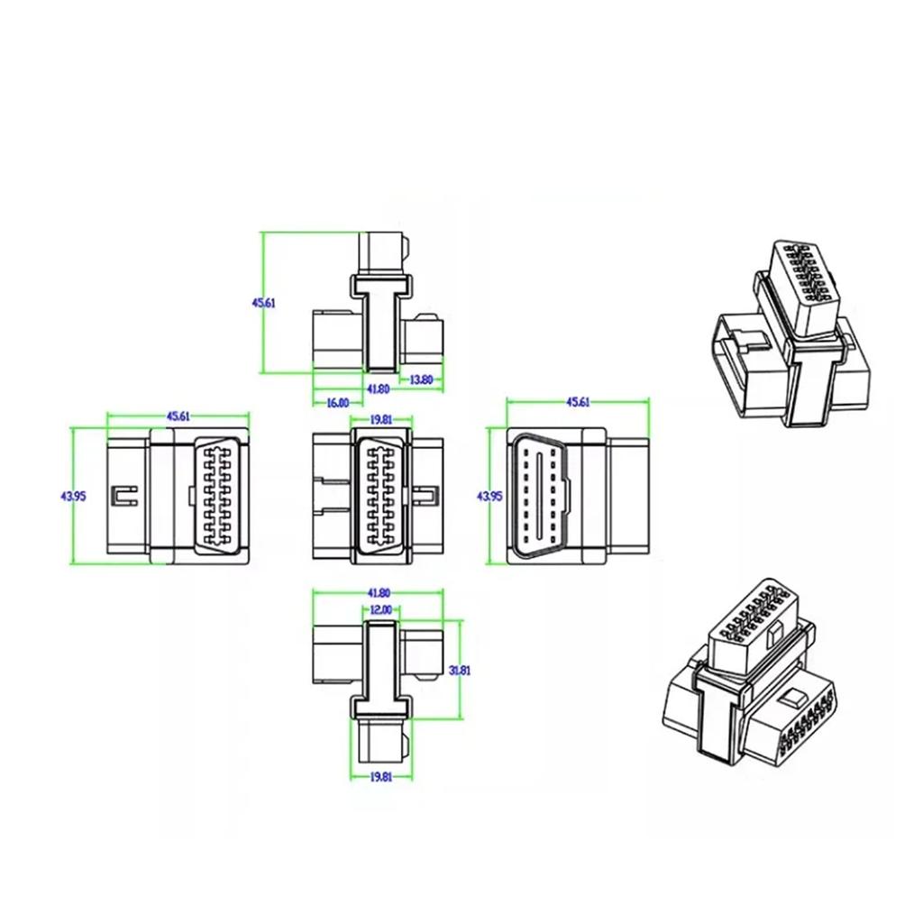 OBDII Cable Converter Splitter 16 Pin Male with Double Female Port for Vehicle Diagnostics Double Device Compatibility