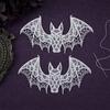 2 Pcs Halloween Bat Embroidered Patch Lace Gothic Wing Design DIY Clothing Badges