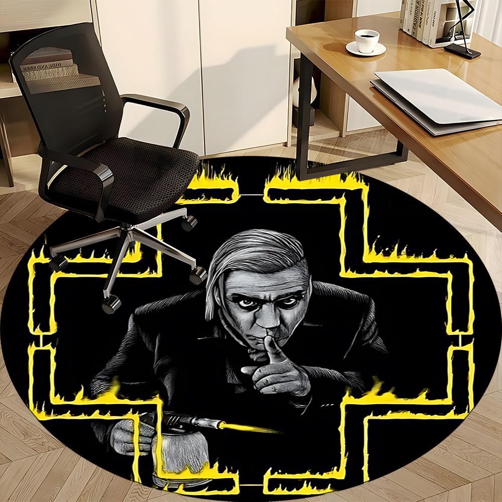 1PC Rammstein Office Round Rug, Non-slip, Soft and Durable Office Rug for Interior Decoration, Perfect for Office,yy250915007