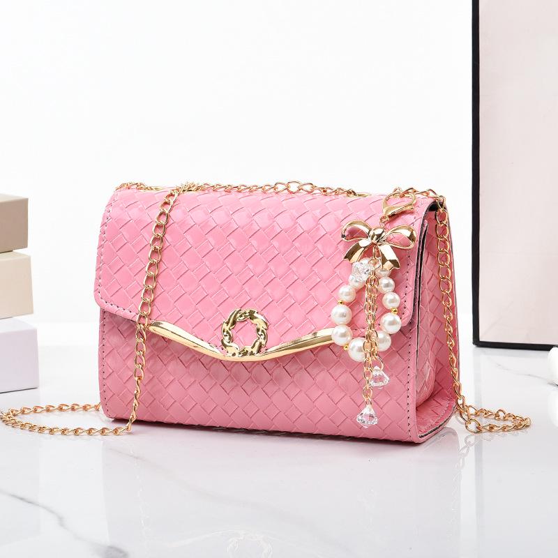 

2025 Жіноча Модна Плетена Лакована Шкіряна Сумка Через Плече Кроссбоді з Ланцюжком Small