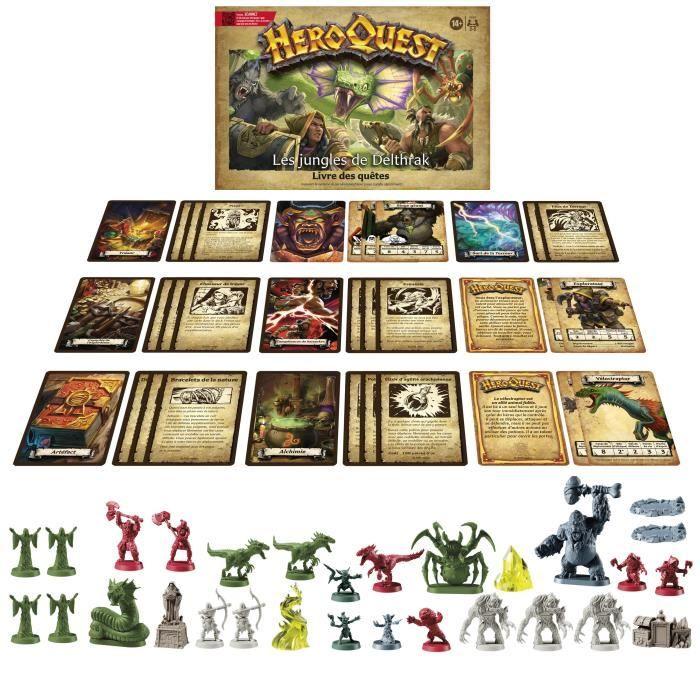 Heroquest, pack de quête les jungles de delthrak, jeux de rôle pour 2 à 5 joueurs, dès 14 ans, système de jeu heroquest requis