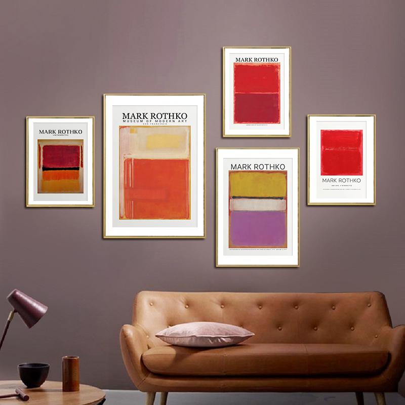 Peinture sur toile de marque abstraite classique Mark Rothko, affiche et impression murale, tableau décoratif, décoration de maison moderne pour salon