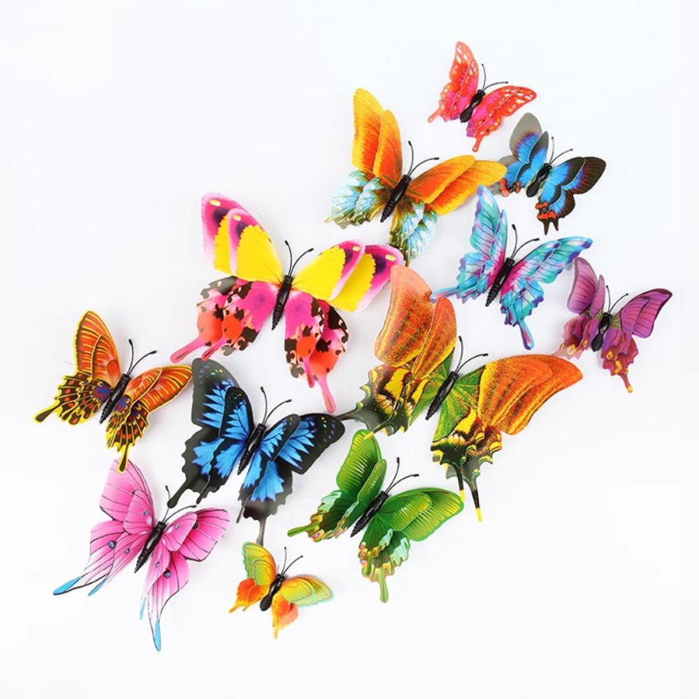 3D Stereoscopic Artificial Butterfly Living Room Decoration Wall Stickers Bedroom Wedding Decor Kindergarten Creative Stickers