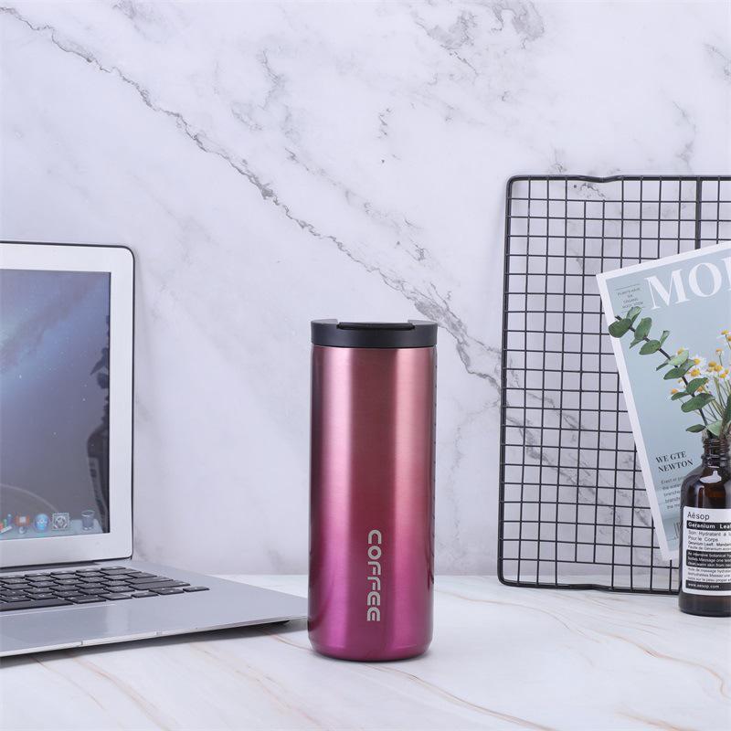 Portable Stainless Steel Vacuum Insulated Gradient Coffee Mug 400ml