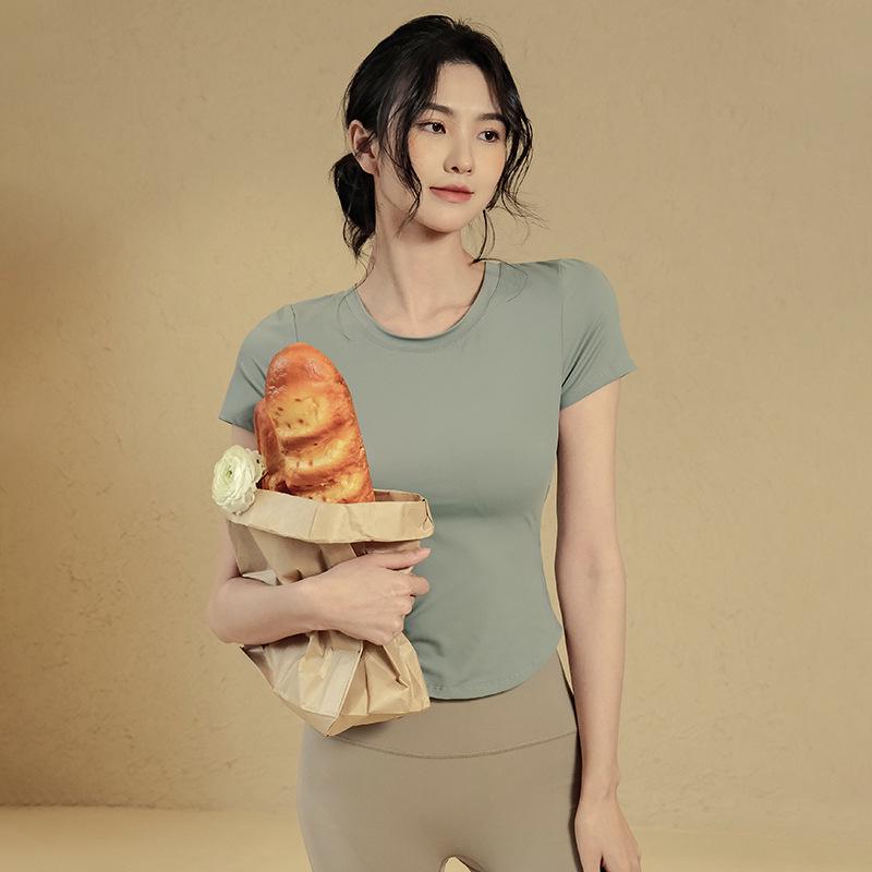 Women's Quick-Dry Short Sleeve Yoga & Running T-Shirt - Lightweight Summer Fitness Top