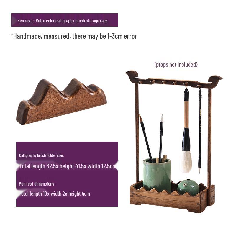 Solid Wood Calligraphy Brush Holder & Pen Rest