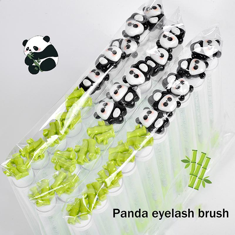 1/2/5Pcs Cute Panda Bamboo Eyelash Brush Tubes With Lash Mascara Wands Eyebrow Comb Spoolies Applicators Makeup Tools