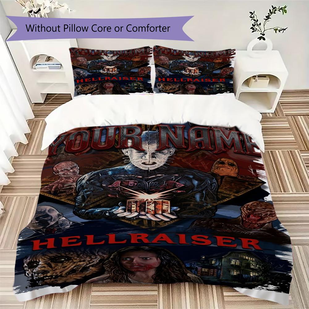 Custom Name Hellraiser Pattern Bedding uilt Set uilt Cover Pillowcase Home Decoration Birthday Gift (1*duvet cover+2*pillowcase without core)