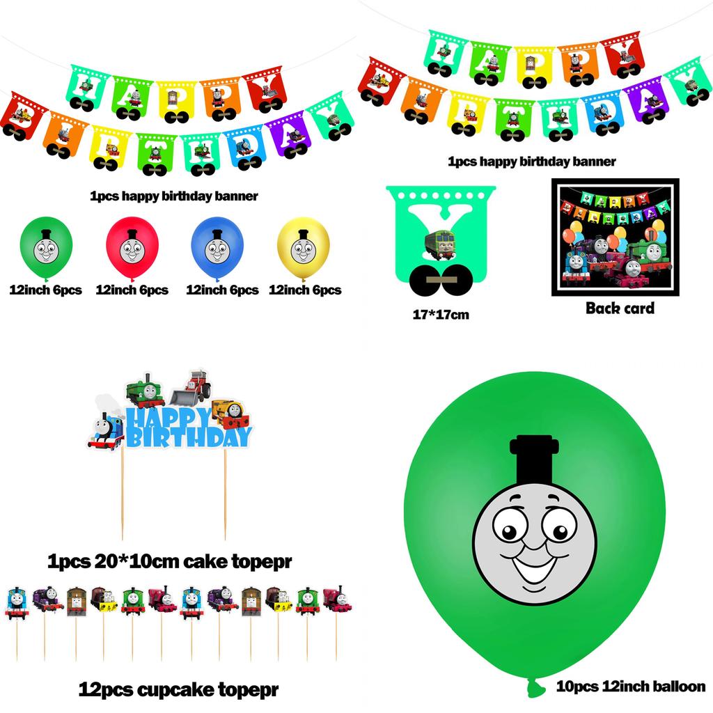 Vibrant Thomas Kids Birthday Party Supplies Decor Balloon Banner Cupcake Topper