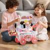 VEVOR Ice Cream Cart for Kids, 27 PCS Accessories, Pretend Play Store with Storage Trolley with Pretend Money, Sound & Light Effects
