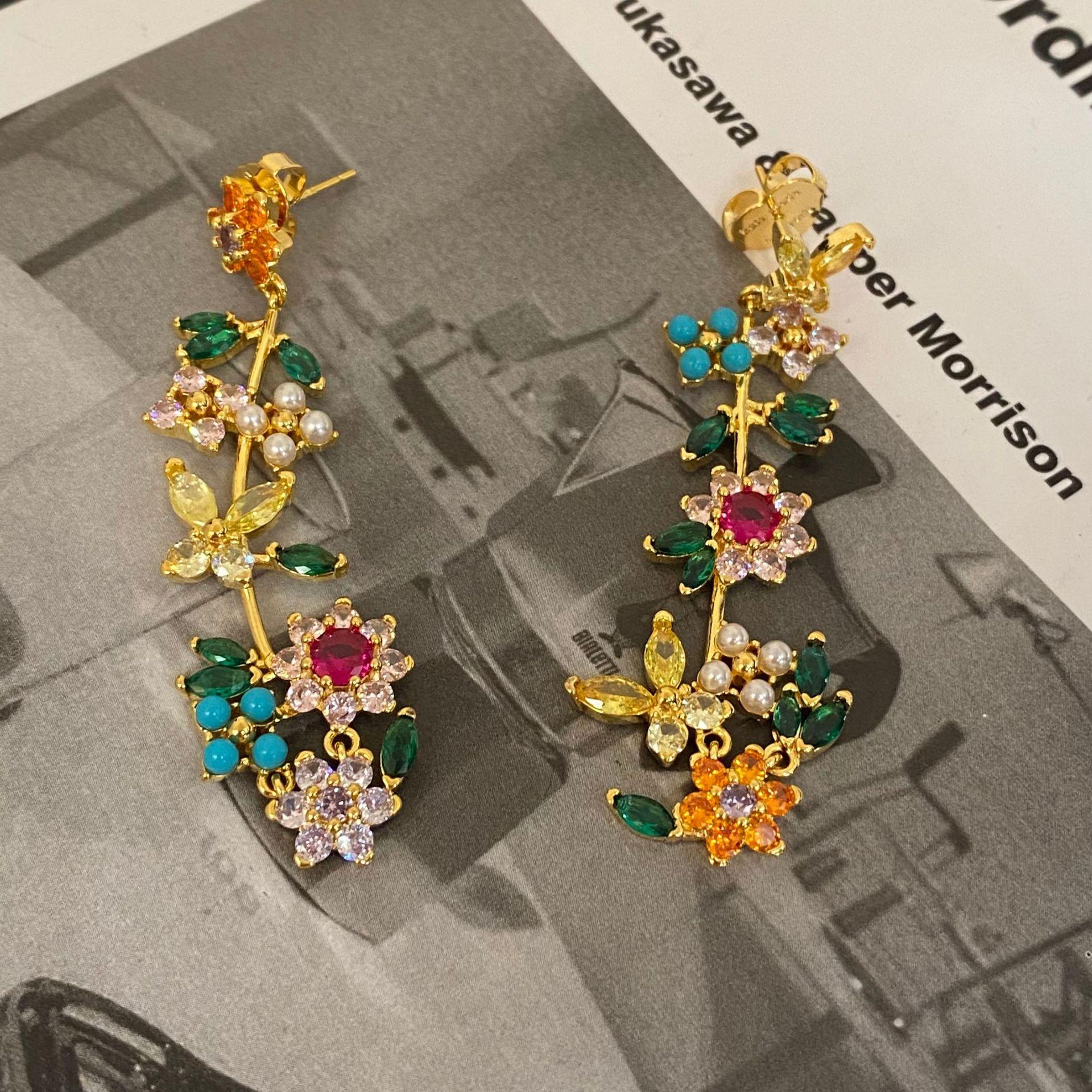 

Серьги Mori Sweet Light Luxury High-End серии Ks Flower, высокий темперамент золотой