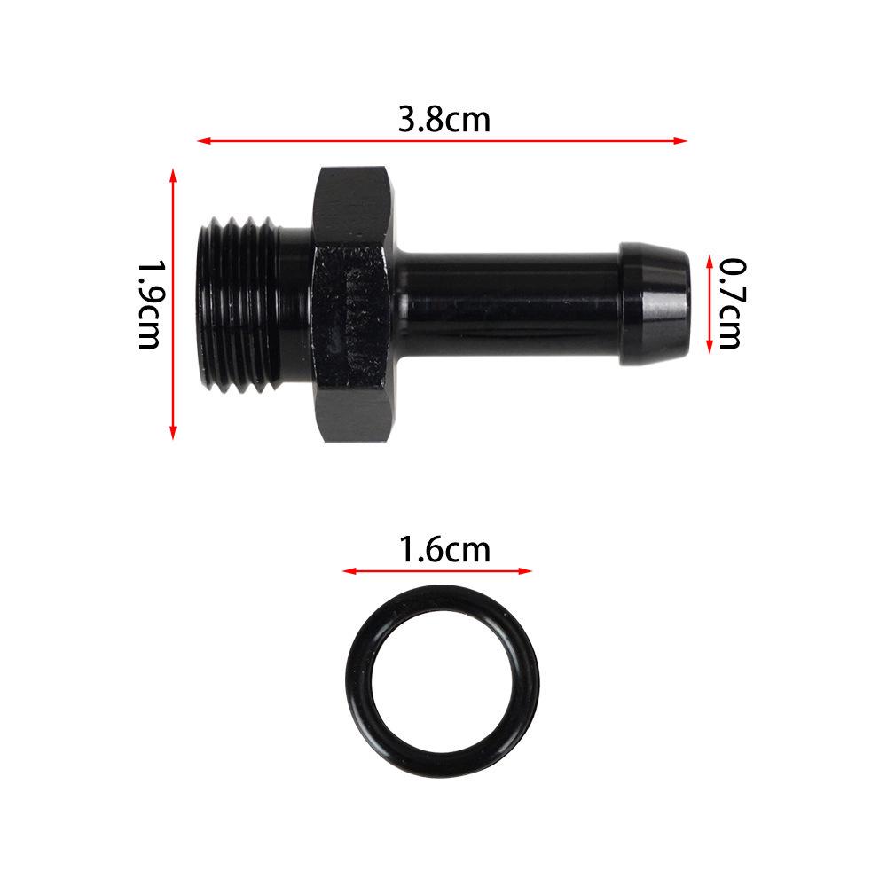 Fuel Line Hose Barb Connector Adapter: AN6/AN8 to 3/8" or 5/16" Rotary Joint with Internal Thread.