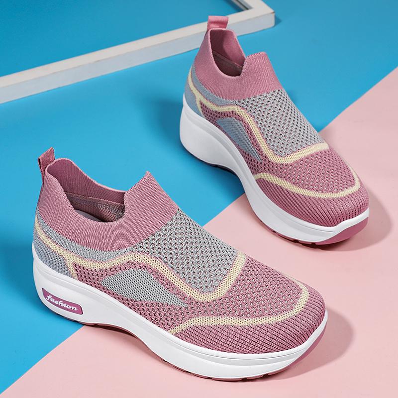 Women's Summer Casual sneaker Thick Sole Boosting Shoes Breathable Soft Comfortable Outdoor Sports Walking Shoes Free Shipping
