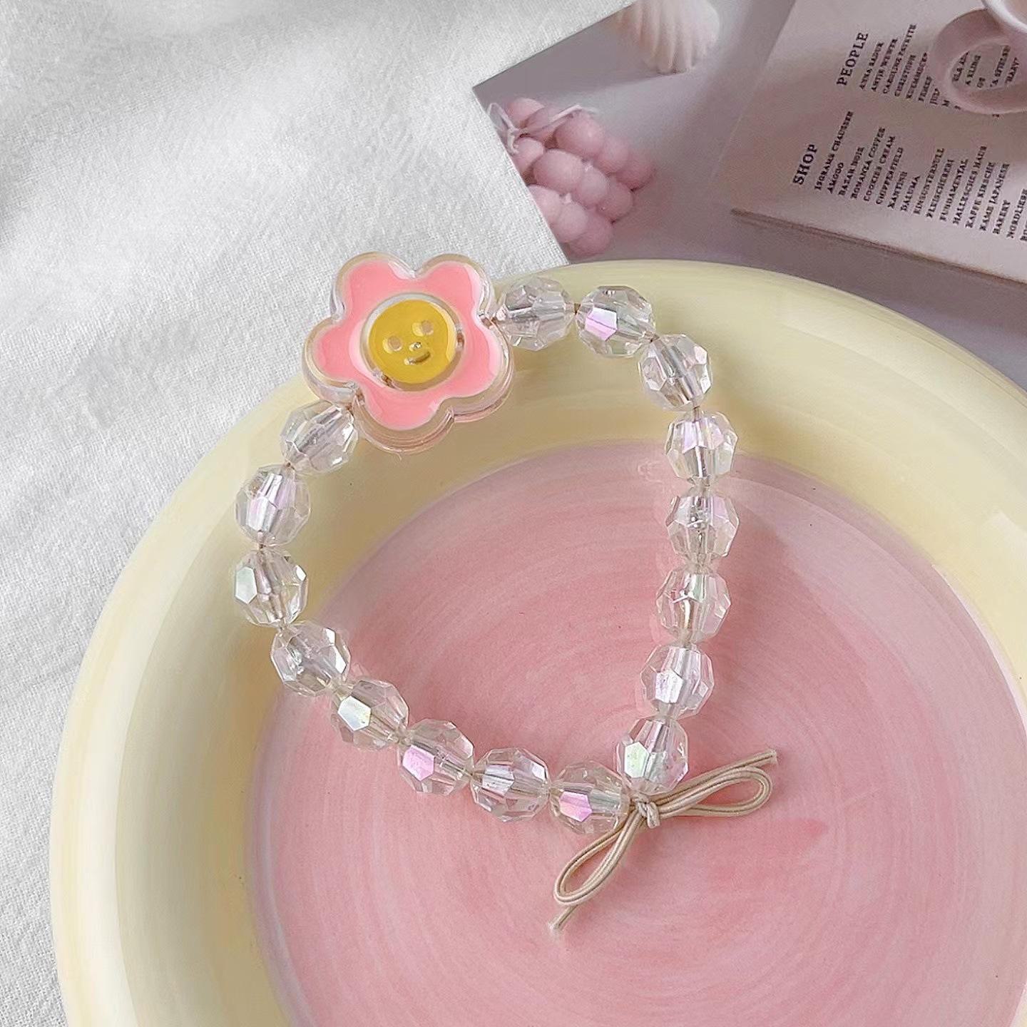 

Браслети з плетеного обсидіану для пари з персиковим цвітом та полуничним кристалом Flowers