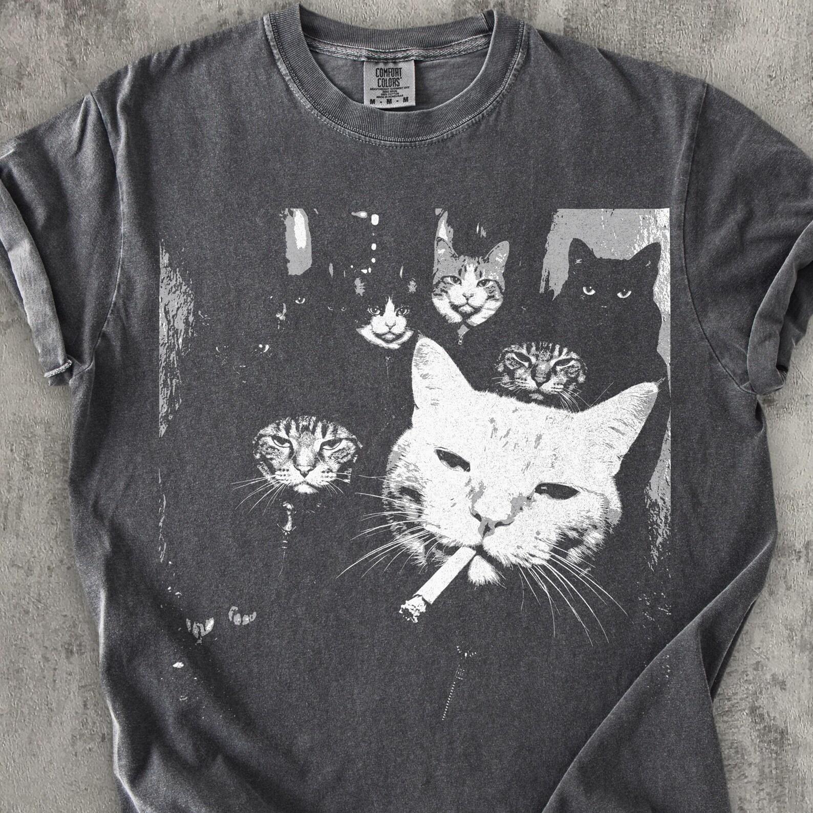 Funny Gangster CaT shirt, Meme Cats Graphic Tee, Vintage Cat Lover Shirt, Funny Cat Meme Tee, Edgy CaT shirt, Cat Dad Gift, Cat Mom Shirt S