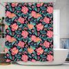 Fashionable Shower Curtain With Floral Print Perfect For Adding A Pop Of Color To Your Bathroom Decor