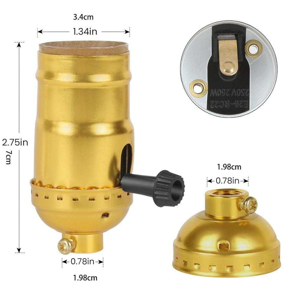 Decorative 3-Way Lamp Dimmable Retro Turn Knob Vintage E26 Base Home Decor