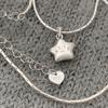925 Silver Necklace Cute Five Pointed Star Smile Dimple Pendant for Women Girl Jewelry Gift