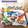 3pcs Sonic5 Design Cover Set - HD Printed Bedding with 1 Cover and 2 Pillowcases - Perfect for Home and Dorm Decor