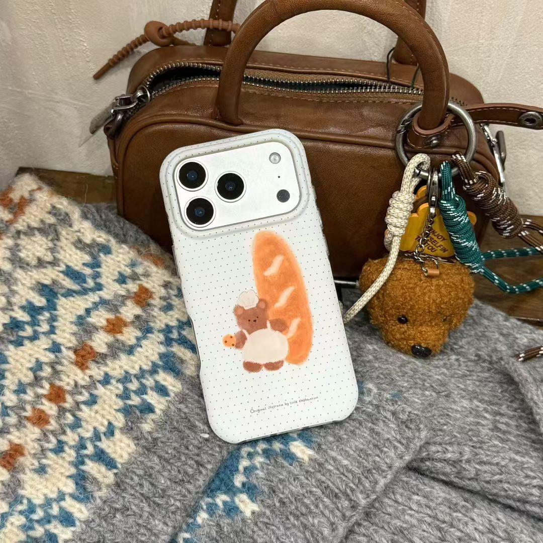

Baguette Bear Drop-Proof Phone Case for 16/17 Pro Max iPhone 15 Pro Max