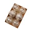 8cm/6PCS Premium Transparent Painted Christmas Balls Set - Handcrafted Ornaments For Elegant Holiday Decor