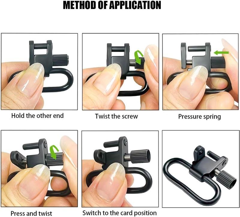 QD Sling Swivel Strap Buckles Kit Tactical Rifle Sling Swivels Mount Adapter Detachable Sling Mount Ring for Outdoor