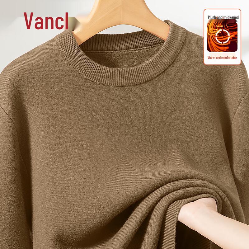 VANCL Men's Warm Fleece-Lined Round Neck Sweater