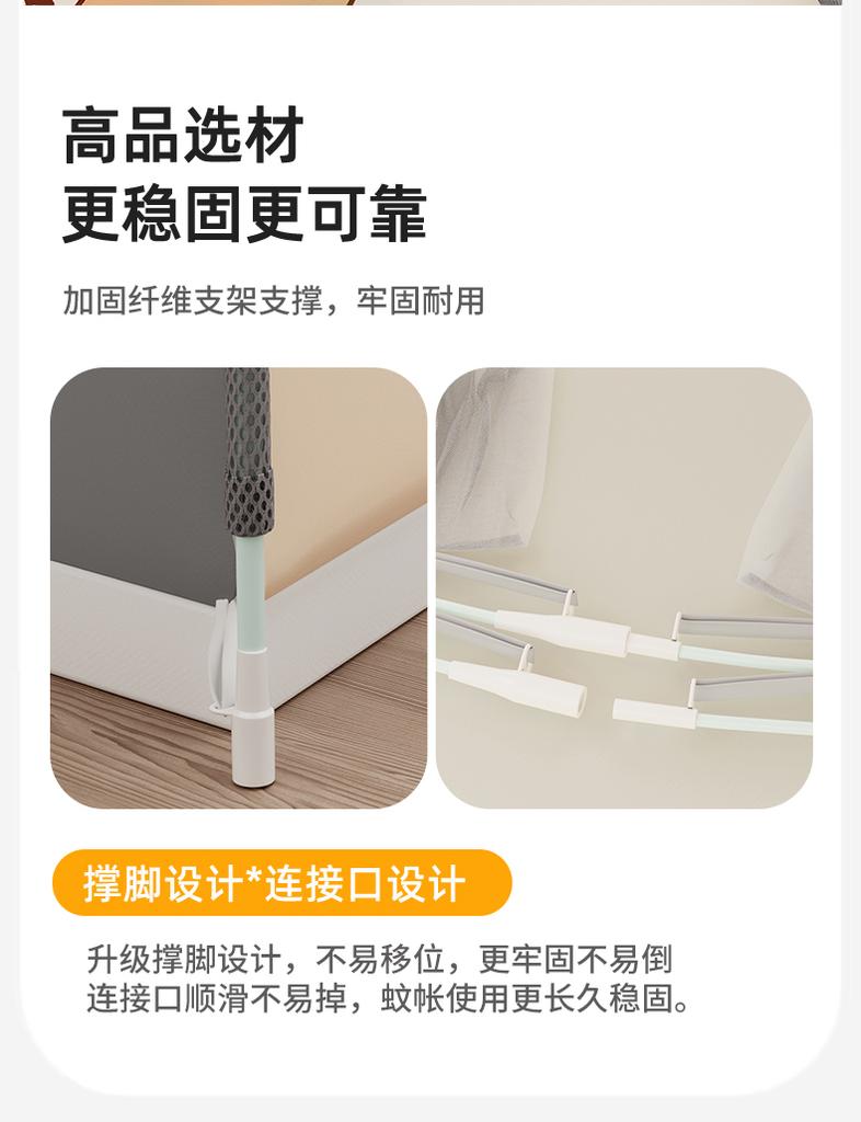 Installation free integrated Mongolian yurt mosquito net increases space, fully enclosed mosquito net