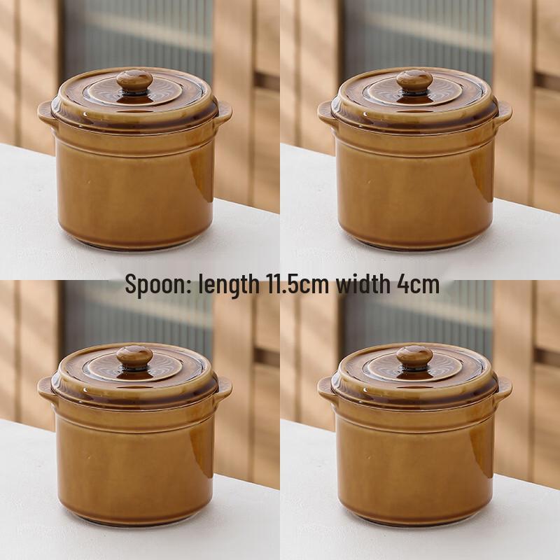 Ru Han Double Lid Ceramic Stew Pot Set