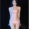 Sexy Oil Lesklý Shin Průhledné Micro Mini šaty Průhledné Bodycon Sexy přiléhavé tužka Roztomilé šaty Šaty s hladkým elastickým obvazem