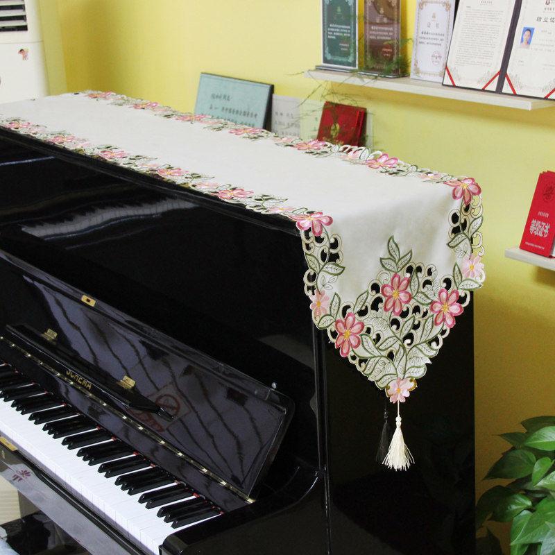 Piano Covers Embroidered Tassel Table Flag Dust-proof TV Cabinet Electronic Pianos Keyboard Cover European Style Home Decoration