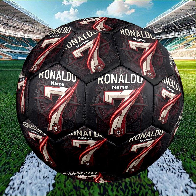 Custom Name Personalized Cristiano Ronaldo Print Size 5 Soccer Ball Training & Match Football, for Team, Kicking, Gift for Football Enthusiasts