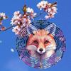 3D Metal Fox Wind Spinner Outdoor Garden Decor Rotating Wind Chime for Yard Patio Balcony Decoration